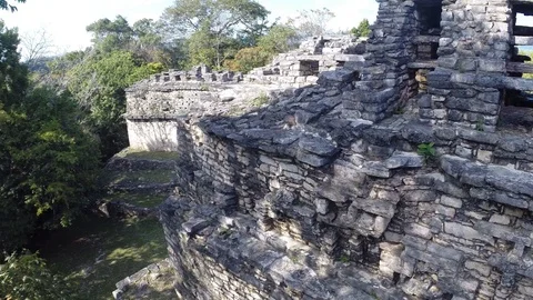Aerial Drone View Over The Maya Ruins Of Yaxchilan 1 Video stock 118777216