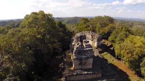 Aerial Drone View Over The Maya Ruins Of Yaxchilan 3 Stock Footage 118777879