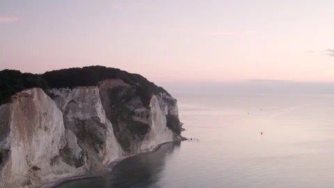 Aerial drone view over Møn at night Vidéo 109652684