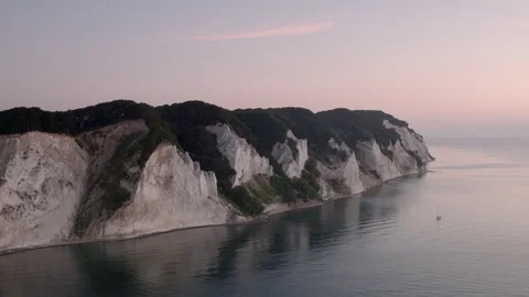 Aerial drone view over Møn at night Vidéo 109659348