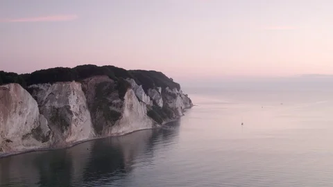 Aerial drone view over Møn at night Vídeo Stock 111345645
