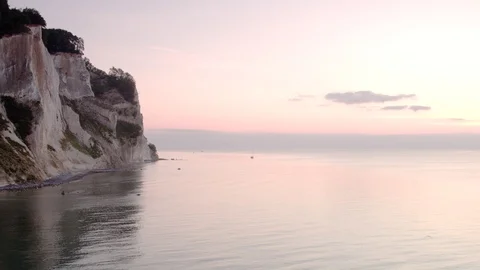 Aerial drone view over Møn at night Stock-Footage 111345994