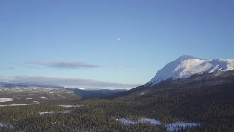 Aerial drone view over Mountain in winter Vídeo Stock 109536746