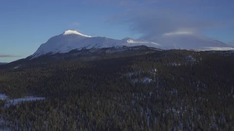 Aerial drone view over Mountain in winter Stock-Footage 109606932