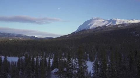 Aerial drone view over Mountain in winter Stock-Footage 111345609