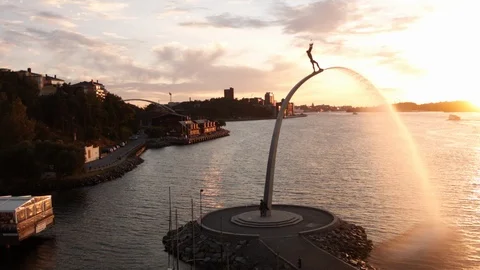 Aerial drone view over Nacka Strand in Stockholm Vídeo Stock 109511225