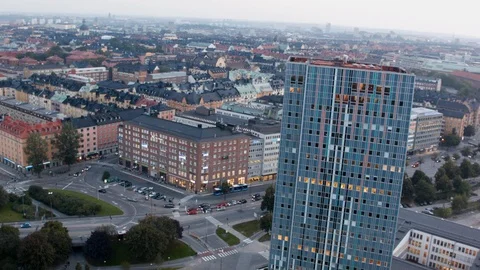 Aerial drone view over Norrtull in Stockholm Stock Footage 109458497