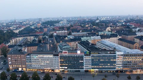 Aerial drone view over Norrtull in Stockholm Vidéo 109458558