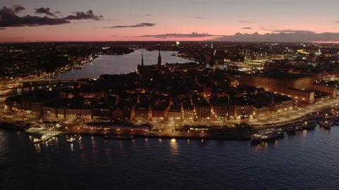 Aerial drone view over Old Town in Stockholm Stock-Footage 109499470