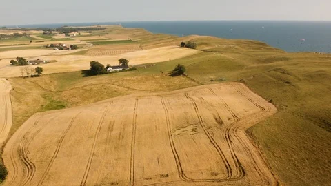 Aerial drone view over Österlen Vídeo Stock 109444477
