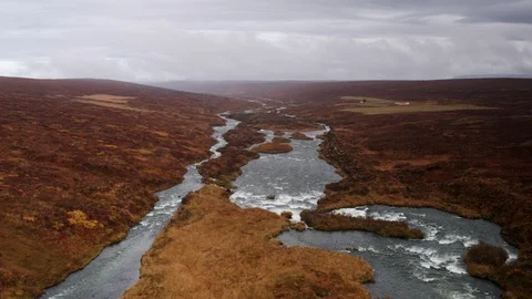 Aerial drone view over River Vídeo Stock 109518955