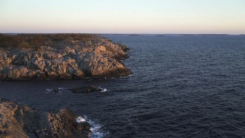 Aerial drone view over Rocks, Landsort Vídeo Stock 109517045