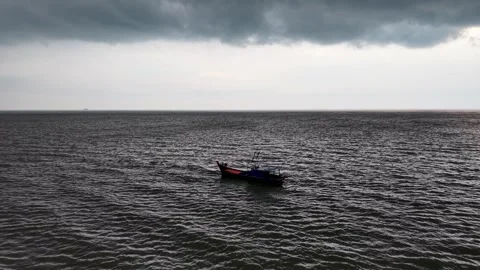 Aerial Drone View Over Segenting Batu Pahat Malaysia Coast Vídeos de archivo 333040643