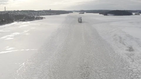 Aerial drone view over Ship Stock-Footage 110048012