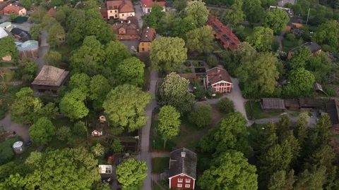 Aerial drone view over Skansen in Stockholm Vidéo 109594889