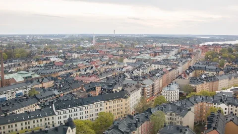 Aerial drone view over Söder in Stockholm Stockbeeldmateriaal 109434964