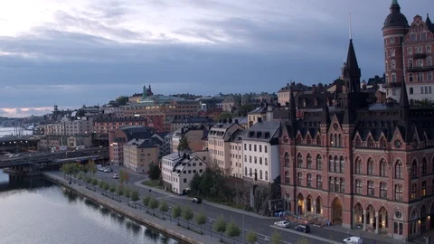 Aerial drone view over Södermalm in Stockholm Vídeos de archivo 109754120