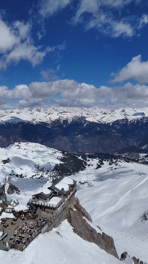 Aerial drone view over sommet de la Saulire,Courchevel Stock Footage 334195059