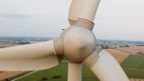 Aerial drone view over Wind turbine at night Vídeo Stock 109446172