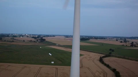 Aerial drone view over Wind turbine at night Vidéo 109448055