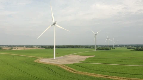 Aerial drone view over Wind turbines Stock-Footage 109627947