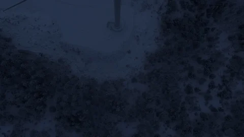 Aerial drone view over Wind Turbine at night Vidéo 111352718