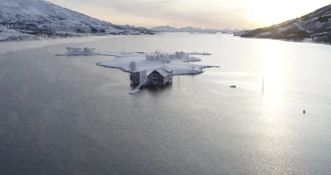Aerial drone view over  in winter Vídeo Stock 111351733