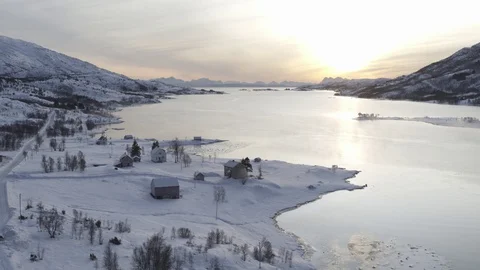 Aerial drone view over  in winter Vidéo 111351748
