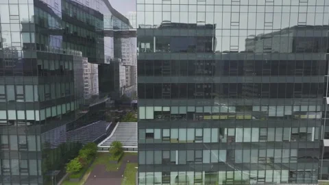 Aerial Drone View of Pangyo Techno Valley IT Industrial Complex and Cityscape Video stock 337918158