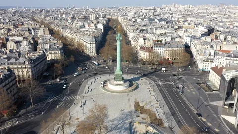 Aerial Drone View paris Bastille Stock Footage