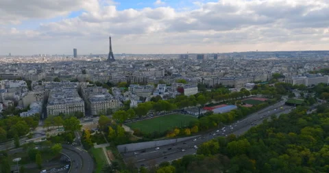 Aerial drone view of Paris in sunny day. Cityscape of Paris. France Paris drone Video stock 228245437