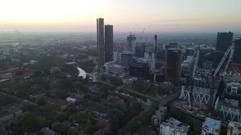 Aerial drone view of Parramatta cbd in Sydney, NSW Australia 스톡 동영상 258698221