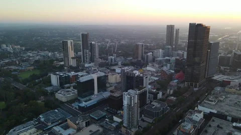 Aerial drone view of Parramatta cbd in Sydney, NSW Australia 스톡 동영상 258708571