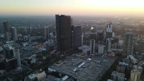 Aerial drone view of Parramatta cbd in Sydney, NSW Australia 스톡 동영상 258708625
