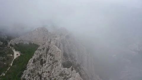 Aerial Drone view from Pas del Comptador - National forest , Spain Video stock 194499367