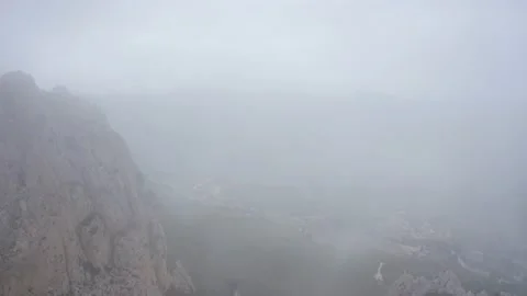 Aerial Drone view from Pas del Comptador - National forest , Spain Video stock 194499392