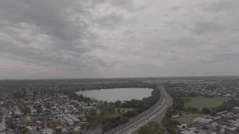 Aerial drone view of Perth CBD, Western Australia, showcasing the city skyline Stock Footage 344202531