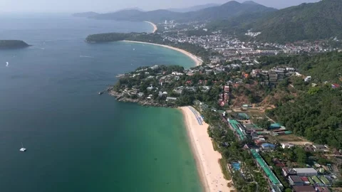 Aerial drone view of Phuket coastline in Thailand Video stock 336656730