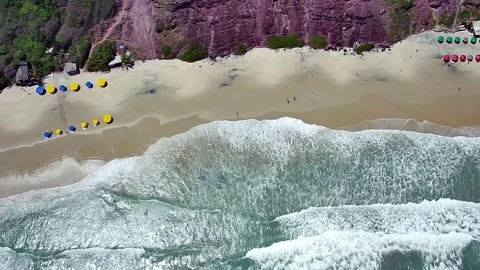 Aerial drone view of Pipa Beach, Rio Grande do Norte, Brazil. Stock Footage 314401688