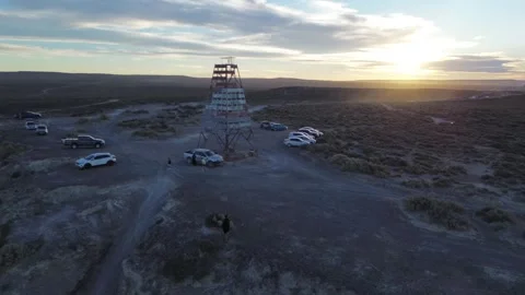 Aerial drone view of Playa Baliza in Puerto Madryn, Argentina. 動画素材 331480797