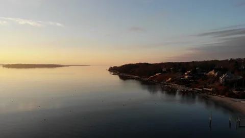 Aerial Drone View Plum Point Narragansett Bay 動画素材 101408170