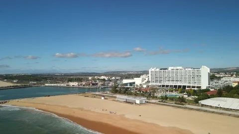 Aerial drone view of Praia da Vilamoura and marina Stock Footage 167882645