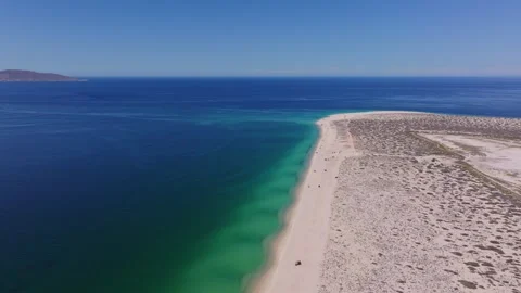 Aerial Drone View of Punta Arena Beach in La Ventana Baja California Stock Footage 337148967