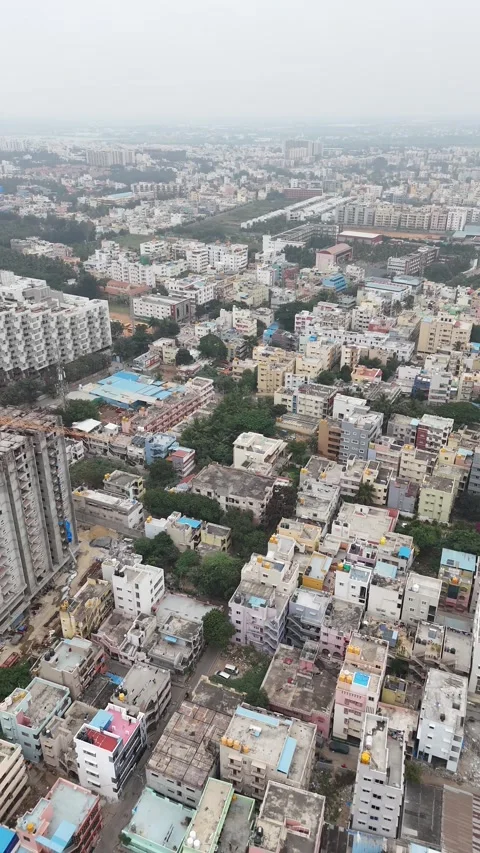 Aerial Drone View of Rajarajeshwari Nagar, Bangalore Stock Footage 327652986