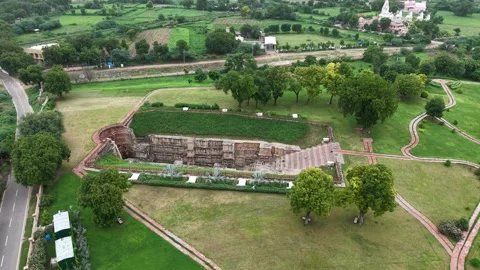 Aerial Drone View of Rani Ki Vav Stepwell, UNESCO World Heritage Site in Pat Stock Footage 339384472