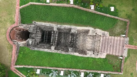 Aerial Drone View of Rani Ki Vav Stepwell, UNESCO World Heritage Site in Pat Stock Footage 339384484