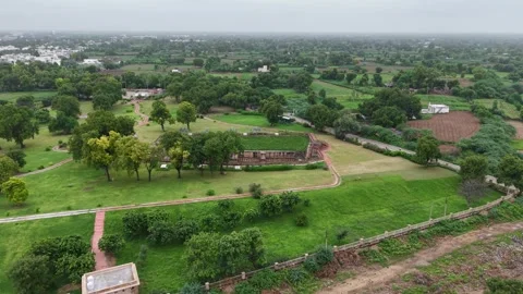 Aerial Drone View of Rani Ki Vav Stepwell, UNESCO World Heritage Site in Pat Stock Footage 339384575