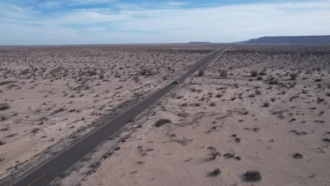 Aerial Drone View of Remote Desert Road in Baja California Sur, Mexico Stock Footage 340429680