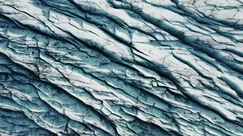 Aerial Drone View Rotating Over A Glacier Surface, In Iceland Stock Footage 171902500