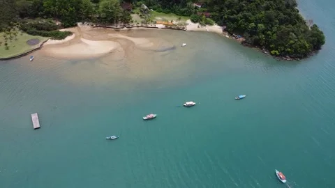 Aerial Drone View of Saco do Mamanguá Fjord, Paraty, Rio de Janeiro, Brazil Stock Footage 337597703
